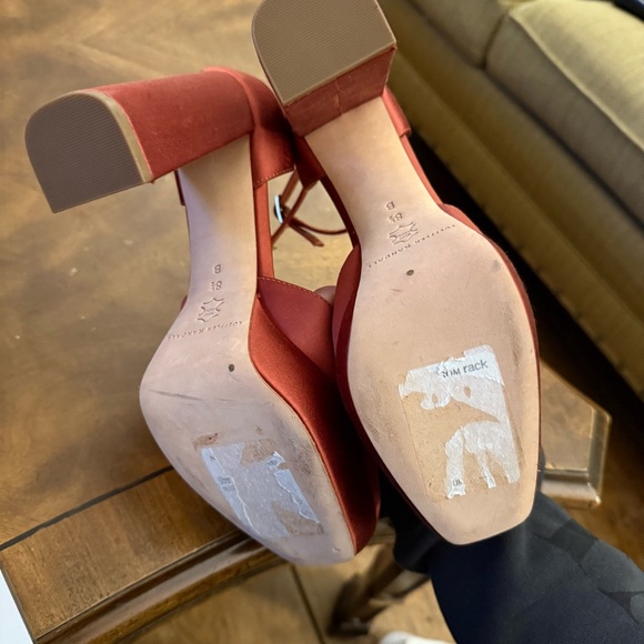 Loeffler Randall Selina satin closed toe ankle strap platforms "rust" - Picture 13 of 15